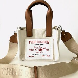 True Religion Mini Bag in Cream and Brown